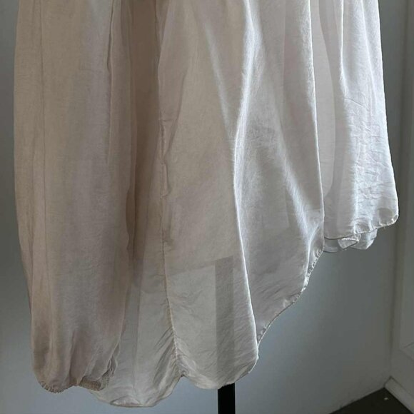Bella Amore Italy Dusty Rose Sheer Silk-Blend Gauze Embroidered Blouse – EU L - Picture 2 of 13